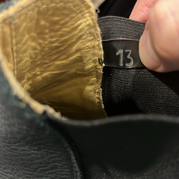 ROOTS SUPER-RARE SIZE 13 ANKLE BOOTS WITH ELASTIC SIDES PEBBLED BLACK LEATHER - Picture 9 of 9